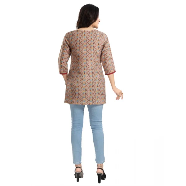 Women's 3/4th Sleeve Viscose Blend Tunic Short Top (Multicolor) - Image 6