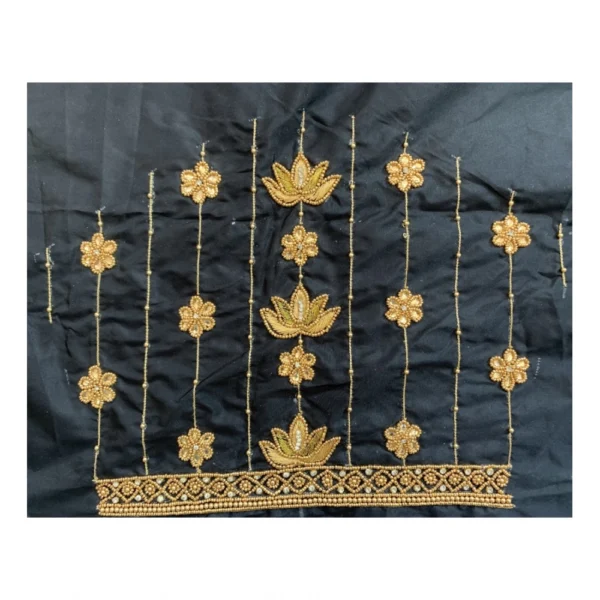 Women's Cotton Silk Self Design Unstitched Blouse Piece (Black, 80-100 cm) - Image 2