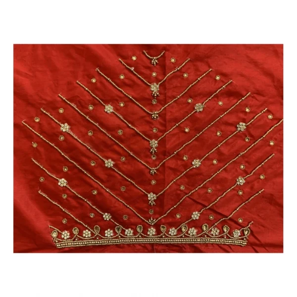 Women's Cotton Silk Self Design Unstitched Blouse Piece (Red, 80-100 cm) - Image 2