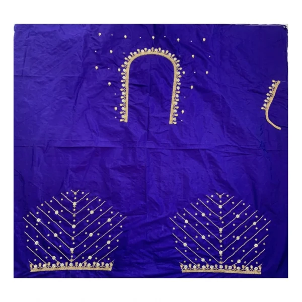 Women's Cotton Silk Self Design Unstitched Blouse Piece (Blue, 80-100 cm)