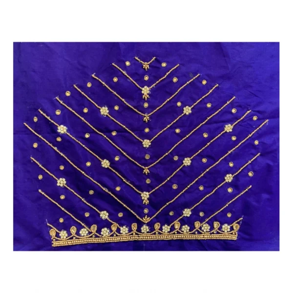 Women's Cotton Silk Self Design Unstitched Blouse Piece (Blue, 80-100 cm) - Image 2