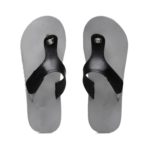 Unisex Rubber Lightweight T-Style Slippers (Grey) - Image 2
