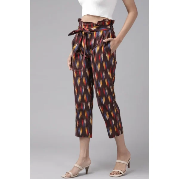 Women's Casual Printed Cotton Trouser Pant (MultiColor) - Image 5