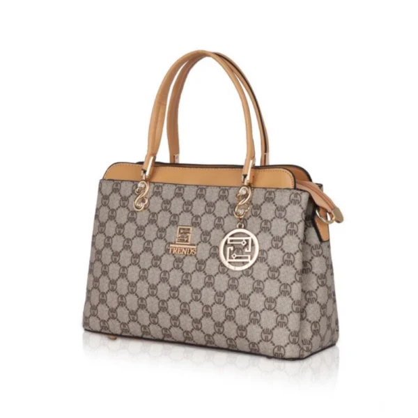 Women's Faux Leather Printed Handbag (Camel) - Image 5