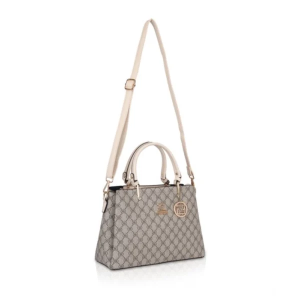 Women's Faux Leather Printed Handbag (Beige) - Image 2