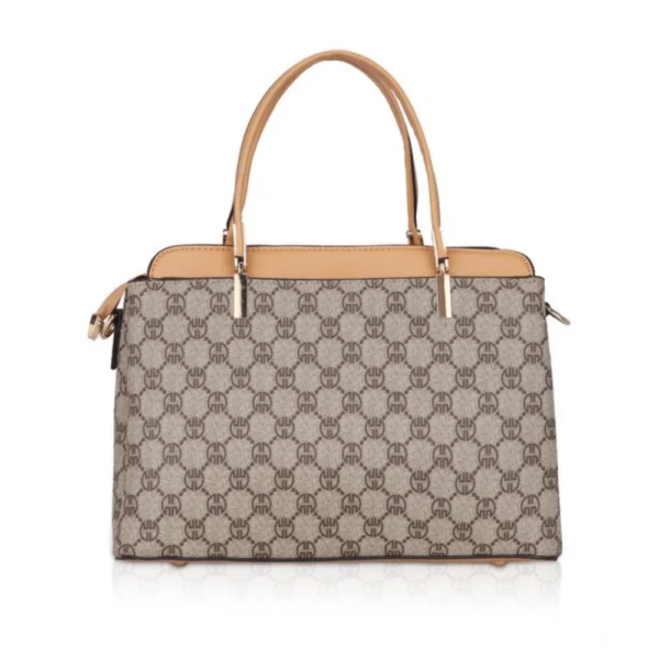Women's Faux Leather Printed Handbag (Camel) - Image 4