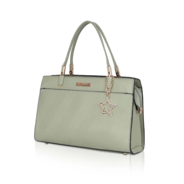 Women's Faux Leather Textured Adjustable Long Belt Handbag (Green) - Image 6