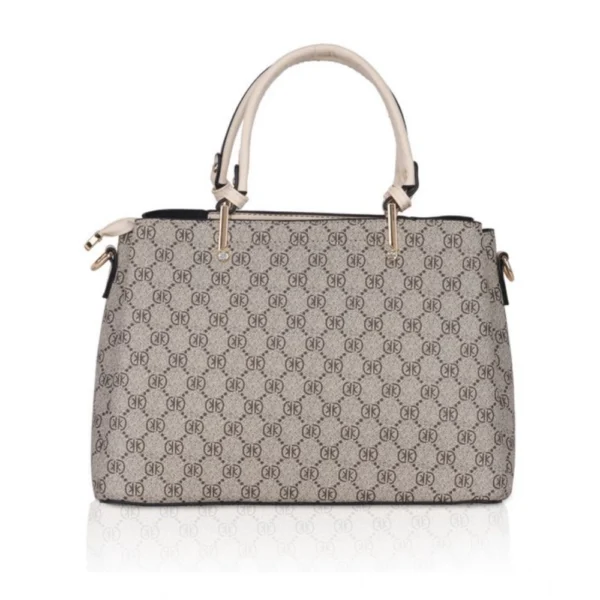 Women's Faux Leather Printed Handbag (Beige) - Image 4