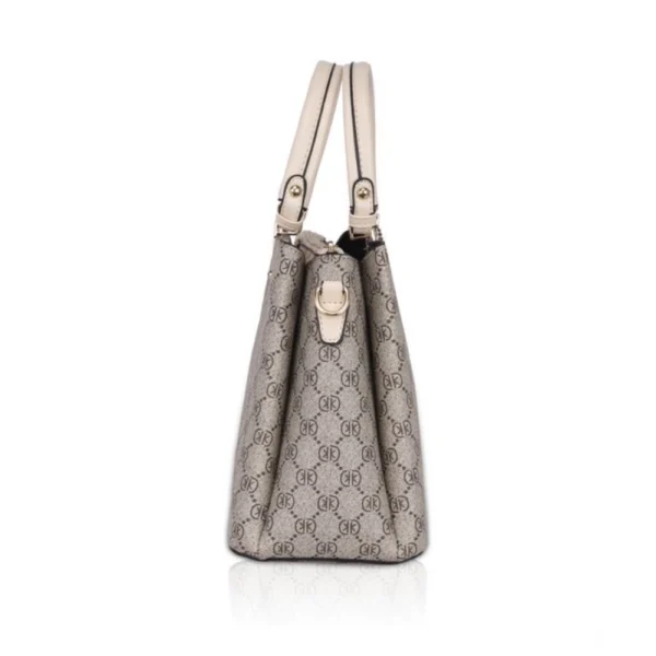 Women's Faux Leather Printed Handbag (Beige) - Image 5