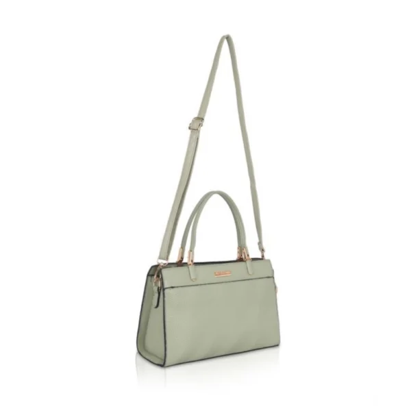 Women's Faux Leather Textured Adjustable Long Belt Handbag (Green) - Image 2