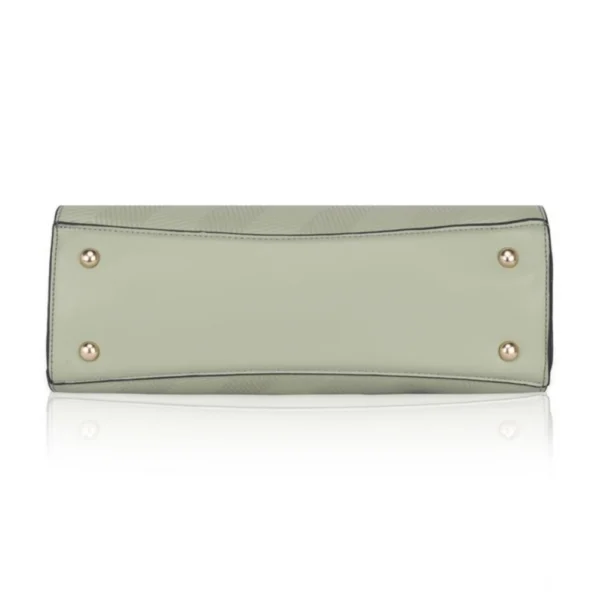 Women's Faux Leather Textured Adjustable Long Belt Handbag (Green) - Image 3