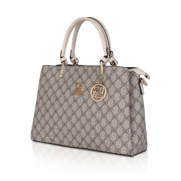 Women's Faux Leather Printed Handbag (Beige) - Image 6