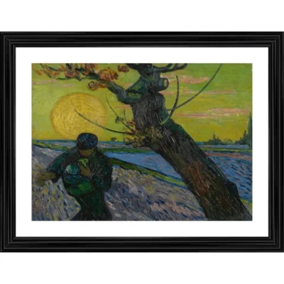 The Sower 1888 Painting With Wood Photo Frame (Multicolor)