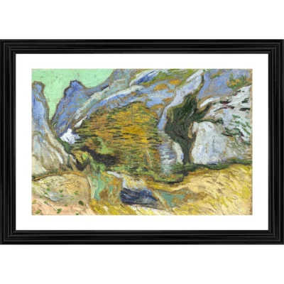 Ravine with a Small Stream 1889 Painting With Wood Photo Frame (Multicolor)
