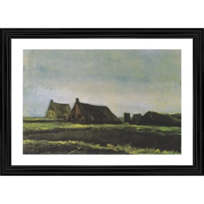 Cottages 1883 Painting With Wood Photo Frame (Multicolor)