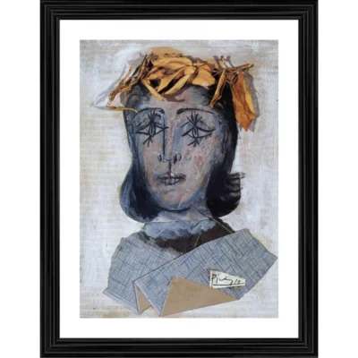 Portrait of Dora Maar 1941 Painting With Wood Photo Frame (Multicolor)
