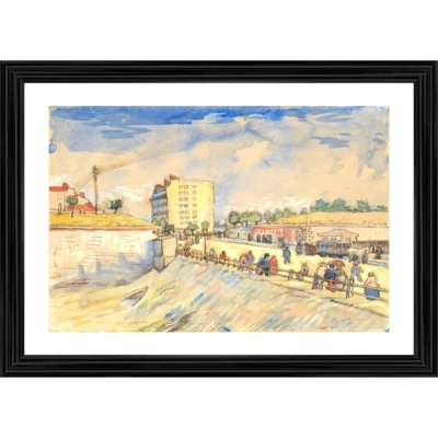 Gate in the Paris Ramparts 1887 Painting With Wood Photo Frame (Multicolor)