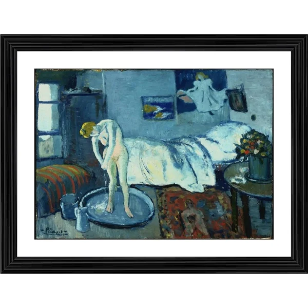 The Blue Room 1901 Painting With Wood Photo Frame (Multicolor)