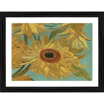 Sunflowers 1888 Painting With Wood Photo Frame (Multicolor)