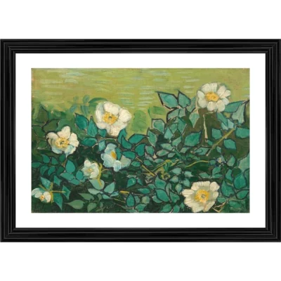 Wild Roses 1889 Painting With Wood Photo Frame (Multicolor)