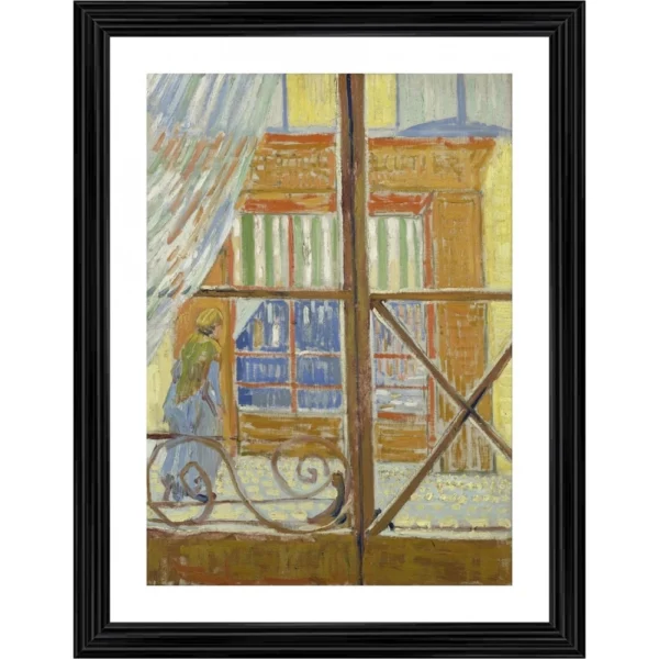 View of a Butchers Shop 1888 Painting With Wood Photo Frame (Multicolor)