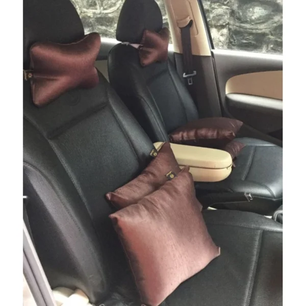 Pack Of_6 Polyester Solid Car Pillow Sets (Grey, Size: 12x12 In) - Image 3