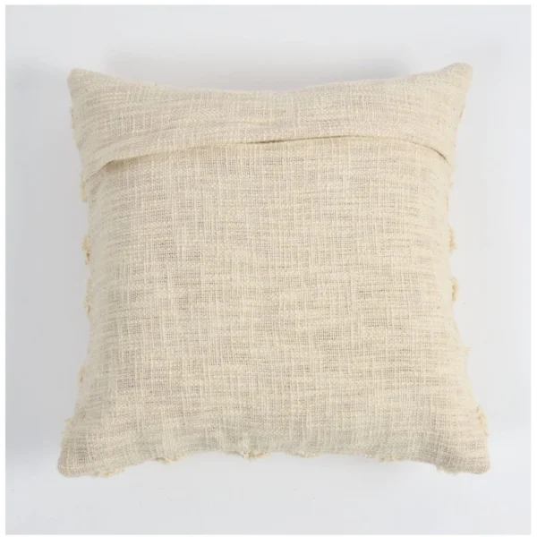 Cotton Tufted Cushion Pillow Cover 16x16 Inch Pack of 2 (Off White) - Image 2