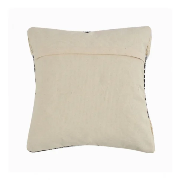 Cotton Diamond Handcrafted Pit Loom Cushion Cover 16x16 Inch Pack of 2 (Black Cream) - Image 3