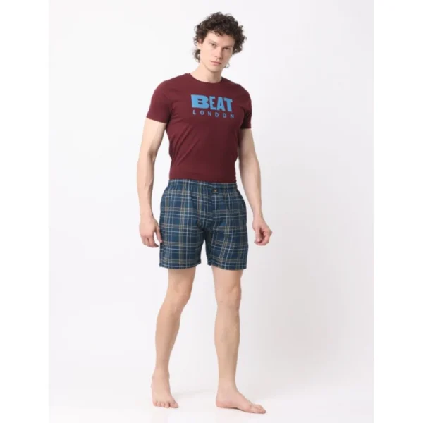 Pack_of_2 Men's Polycotton Checked Boxer Shorts (Multicolor) - Image 3