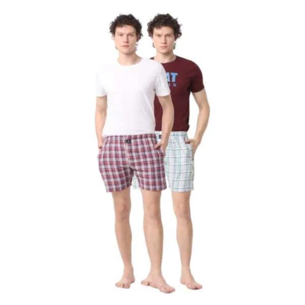 Pack_of_2 Men's Polycotton Checked Boxer Shorts (Multicolor)
