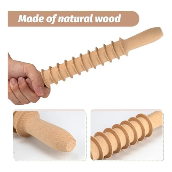 Wood Roller Therapy Massage Tools (Wood) - Image 3