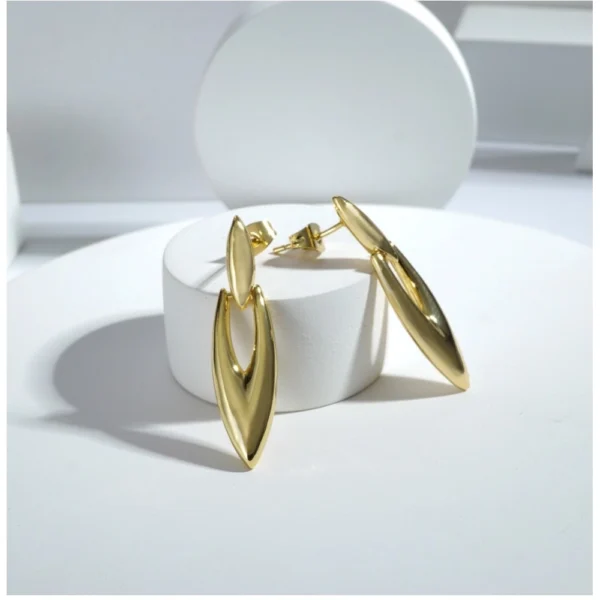 Women's Stainless Steel Gold Earrings (Gold Plated) - Image 2
