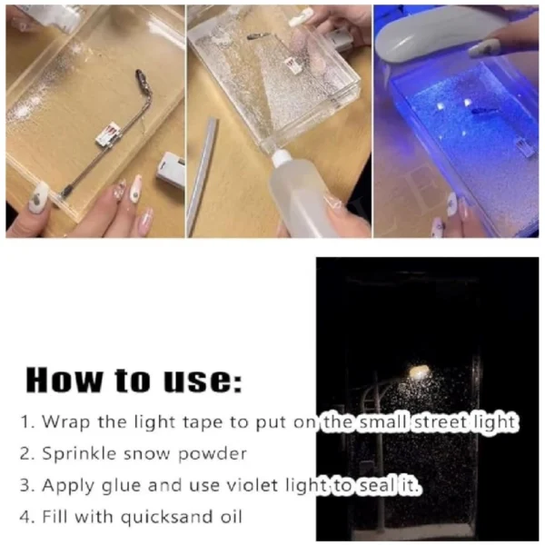 Wood Snowfall Lamp with Street Light Snow lamp (Transparent) - Image 2