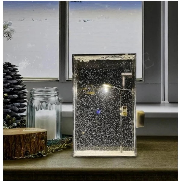 Wood Snowfall Lamp with Street Light Snow lamp (Transparent) - Image 3