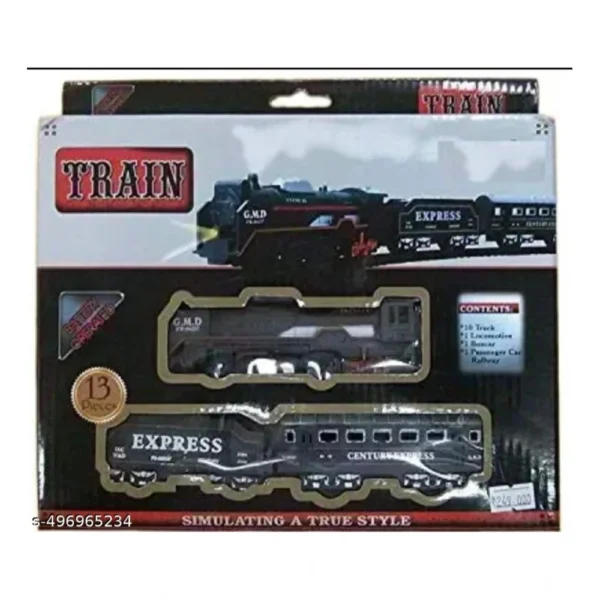 Plastic Amazing Musical Classic Toy Train 13Pcs Toy Set (Multicolor) - Image 2