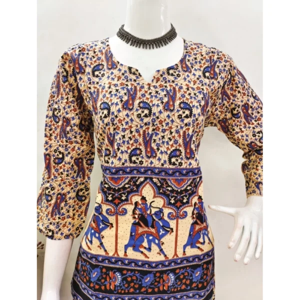 Women's Cotton Jaipuri Printed 3-4th Sleeve Co ord Set (Multicolor) - Image 4