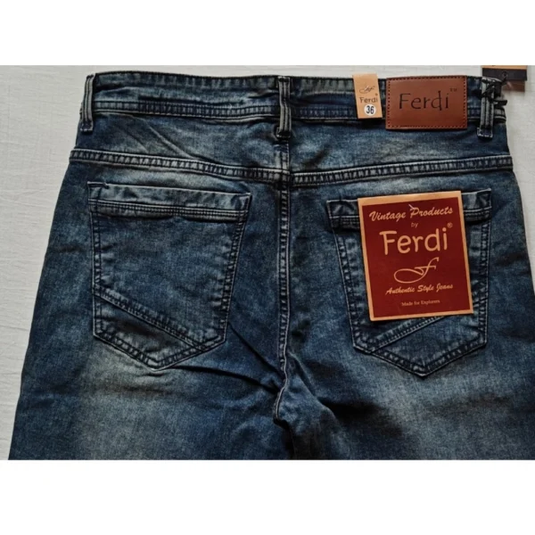 Men's Cotton Blended Solid Tapered Jeans (Blue) - Image 3