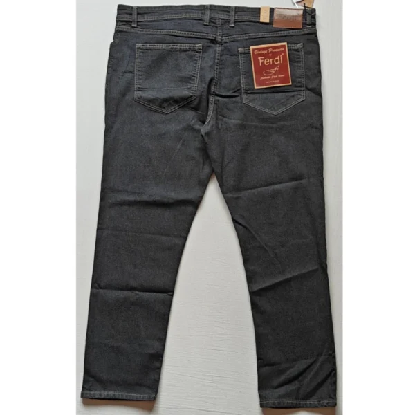 Men's Cotton Blended Solid Plus Size Jeans (Dark Grey) - Image 4