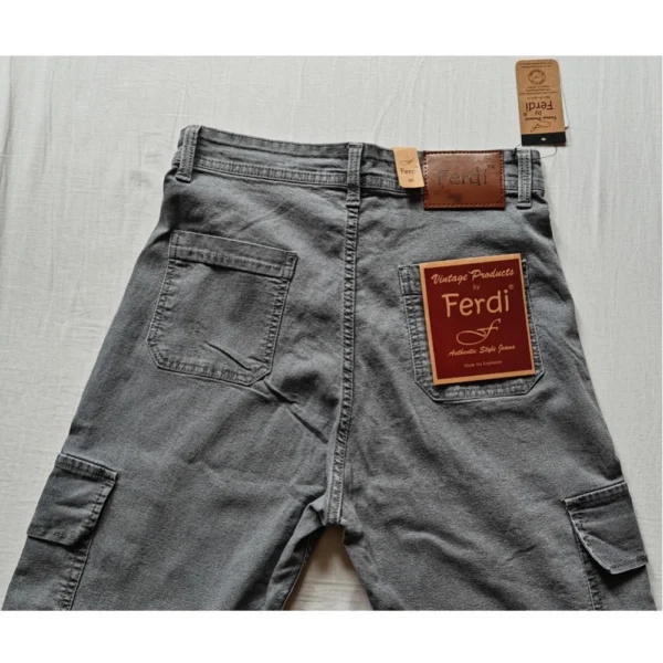 Women's Cotton Blended Solid Cargo Straight Fit (Grey) - Image 3