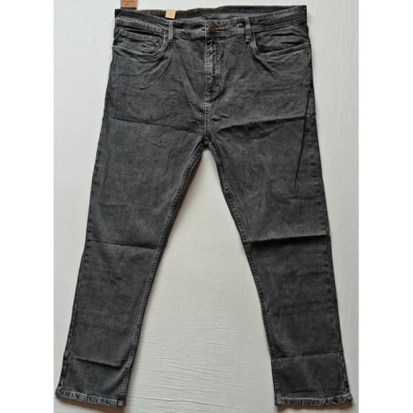 Men's Cotton Blended Solid Plus Size Jeans (Dark Grey)