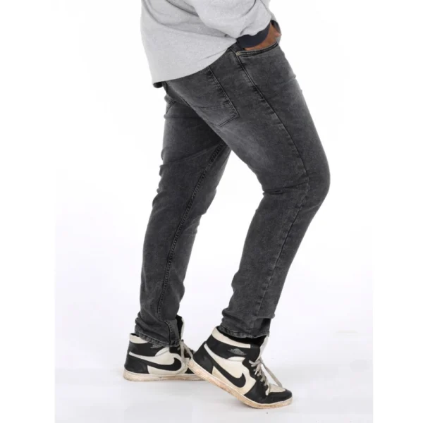 Men's Cotton Blended Solid Plus Size Jeans (Grey) - Image 3