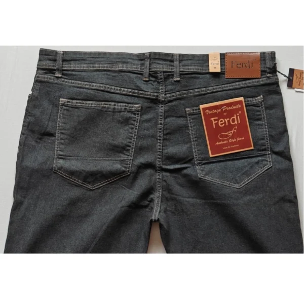 Men's Cotton Blended Solid Plus Size Jeans (Dark Grey) - Image 3