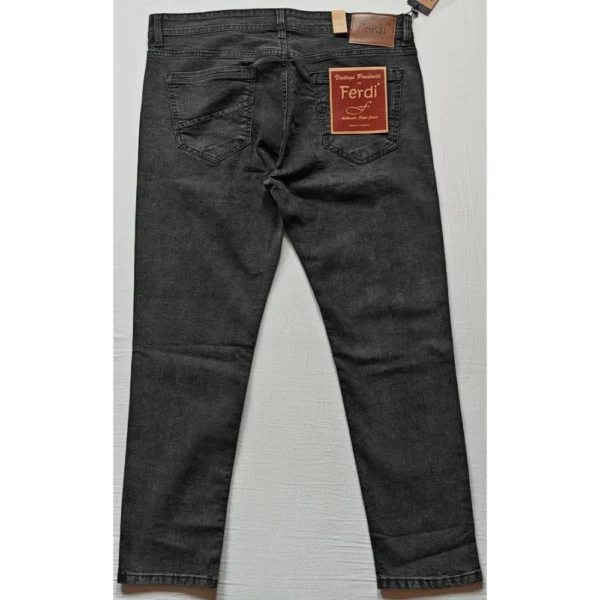Men's Cotton Blended Solid Tapered Jeans (Grey) - Image 4