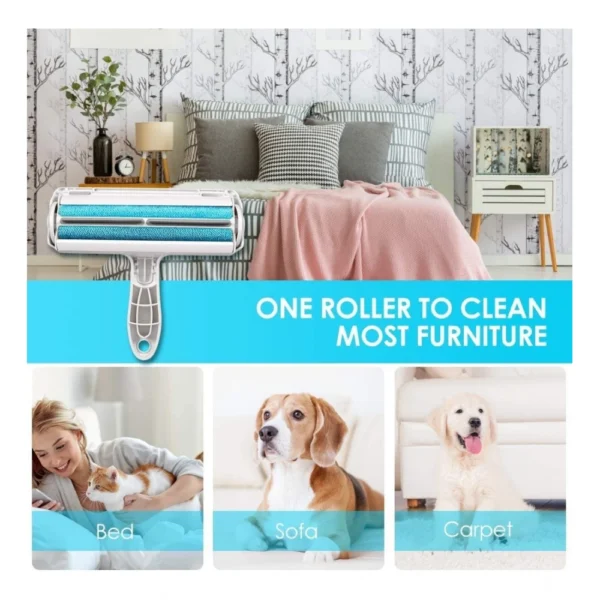 Plastic Dog Hair Remover Roller (Blue) - Image 3
