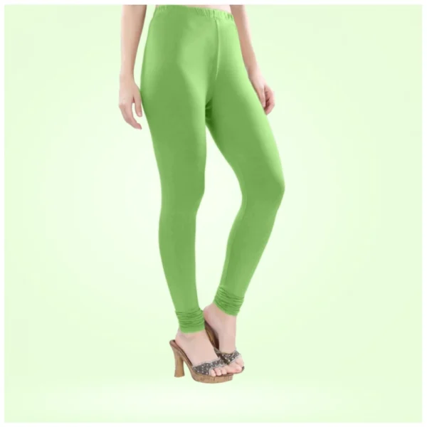 Women's Cotton Blended Solid Churidar leggings (Pista Green) - Image 5
