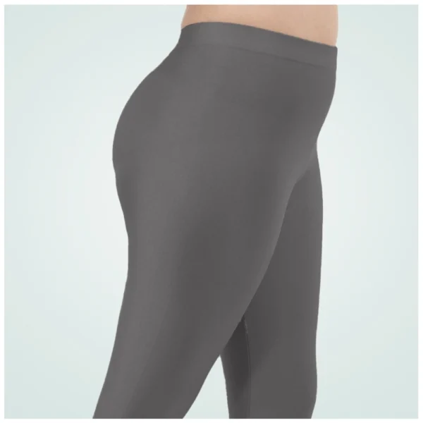 Women's Cotton Blended Solid Shimmer Ankle leggings (Dark Gray) - Image 2