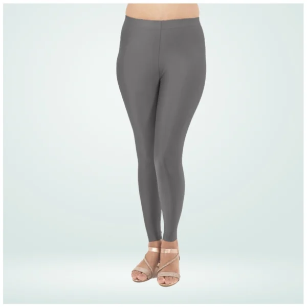 Women's Cotton Blended Solid Shimmer Ankle leggings (Dark Gray) - Image 3