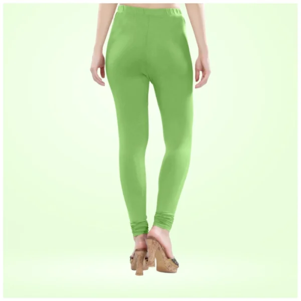 Women's Cotton Blended Solid Churidar leggings (Pista Green) - Image 4