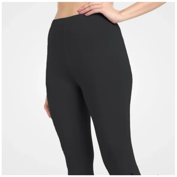 Women's Cotton Blended Solid Ankle legging (Black) - Image 3