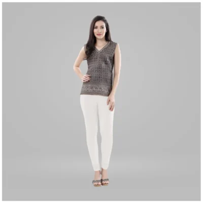 Women's Cotton Blended Solid Churidar leggings (White)